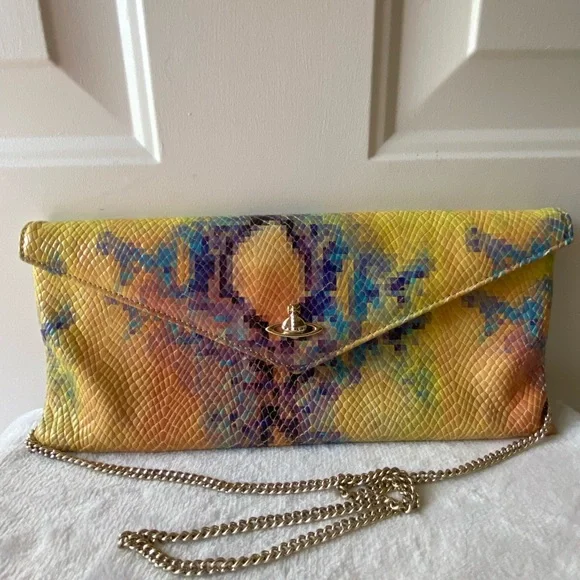 ** NOT FOR SALE ** VIVIENNE WESTWOOD Multi-Color Snakeskin Clutch - Picture 1 of 13